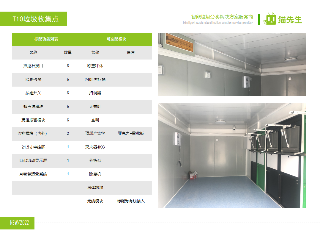 貓先生智能垃圾分類房，定時定點垃圾收集站 ，垃圾房功能配置
