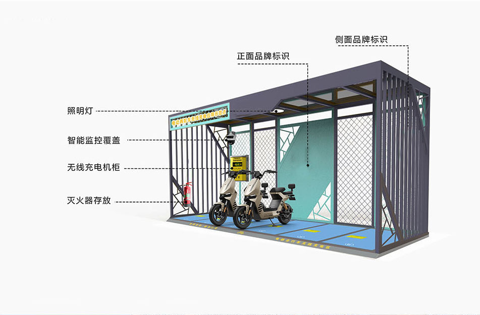 電動車無線充電樁，兩輪車無線充電，一拖六充電樁